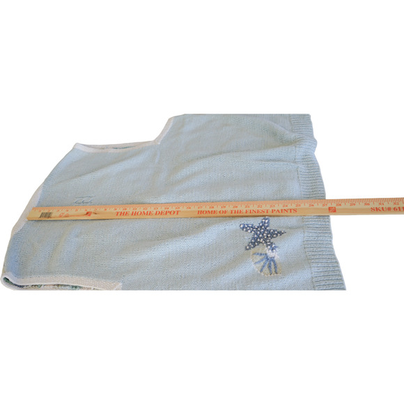 VTG Marisa Christina knit Sea Shore Sweater Vest 2X Cottagecore Whimsy Nautical - Picture 14 of 16